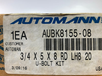 Automann AUBK8155-08 U-Bolt Kit, Round, 3/4'' X 5-1/8'' X 8''
