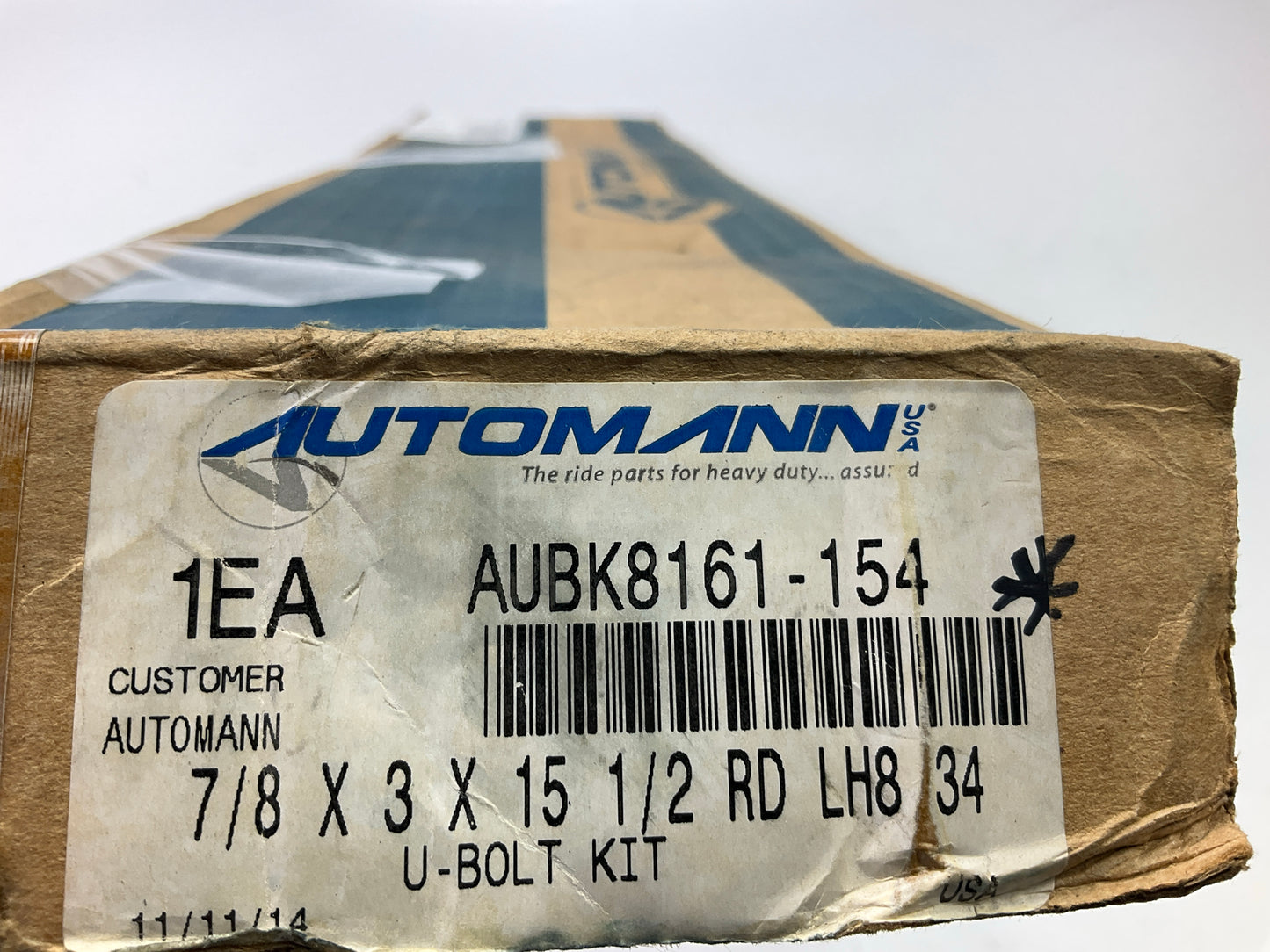 Automann AUBK8161-154 U-Bolt Kit, Round, 7/8'' X 3'' X 15-1/2''