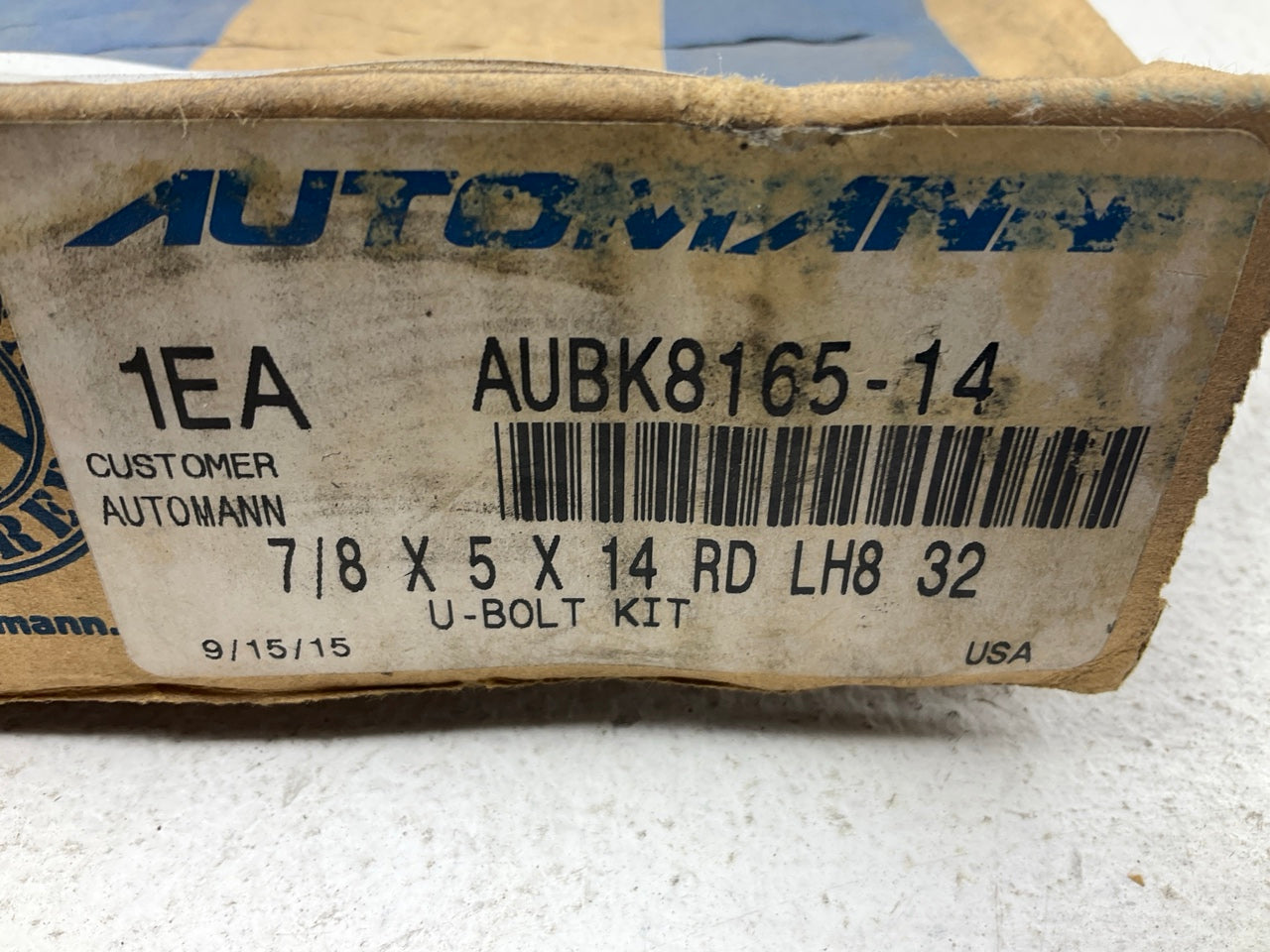Automann AUBK8165-14 Leaf Springs U-Bolt Kit - 7/8'' X 5'' X 14''