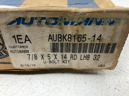Automann AUBK8165-14 Leaf Springs U-Bolt Kit - 7/8'' X 5'' X 14''
