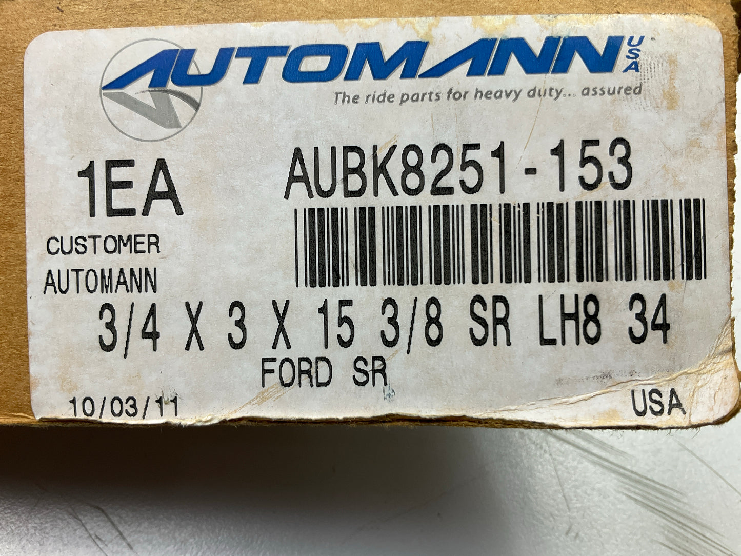 Automann AUBK8251-153 U-Bolt Kit, Square, 3/4'' X 3'' X 15-3/8''