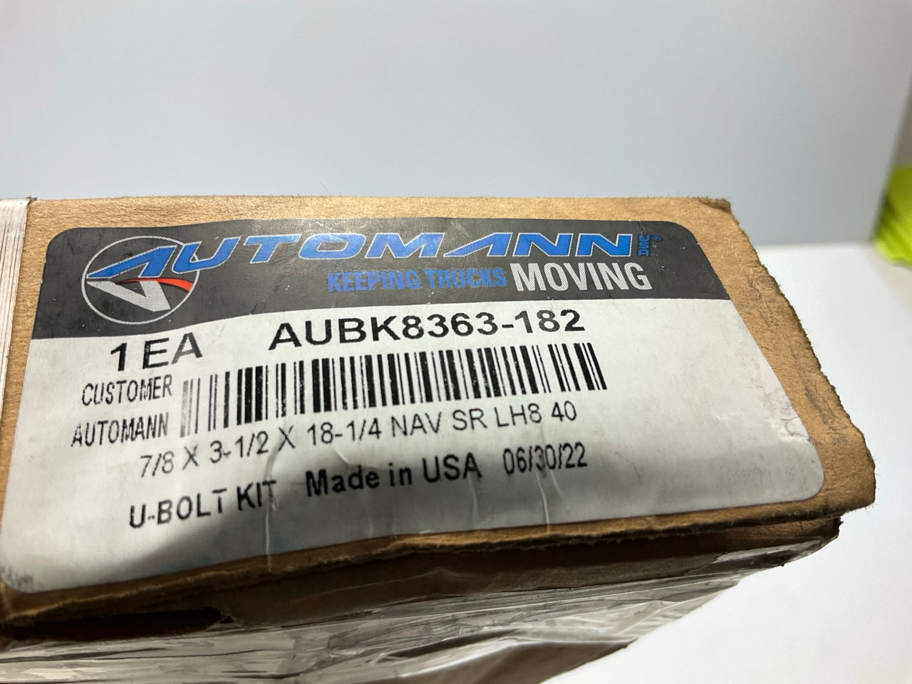 Automann AUBK8363-182 Leaf Springs U-Bolt Kit - 7/8 X 3-1/2 X 18-1/4