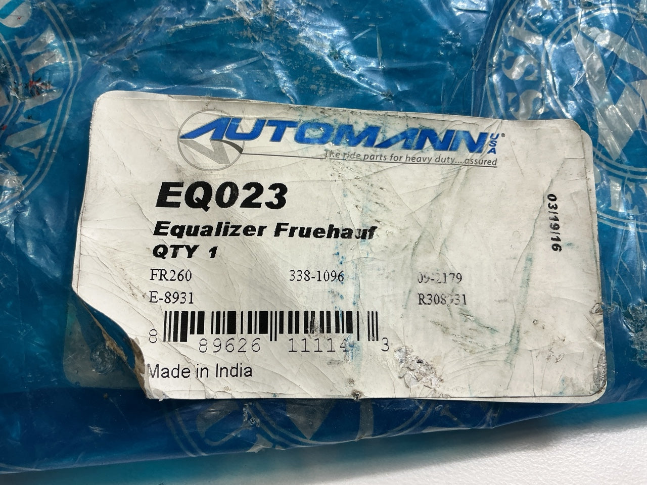 Automann EQ023 Suspension Equalizer Beam 16.37'' Length, 3.00'' R308931; WA12-5023