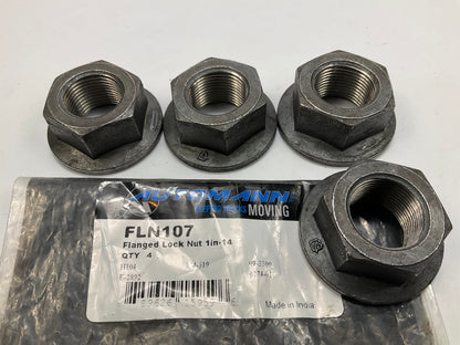 (4) Automann FLN107 Flanged Nut, 1''-14 Thread, 1-7/16'' Hex, 7/8'' Height