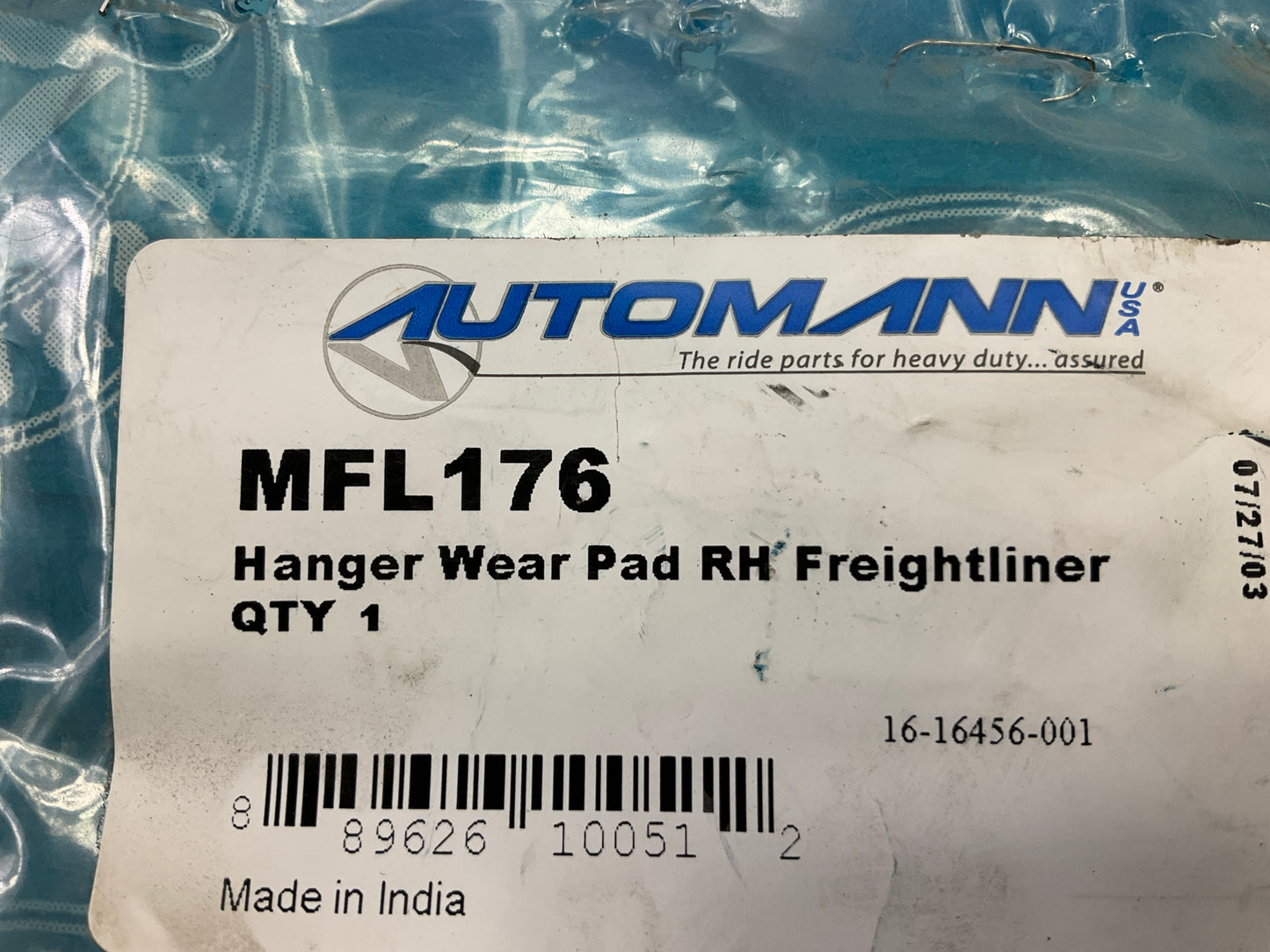 Automann MFL176 Right Wear Pad For Freightliner FAS II Newer Style Suspensions