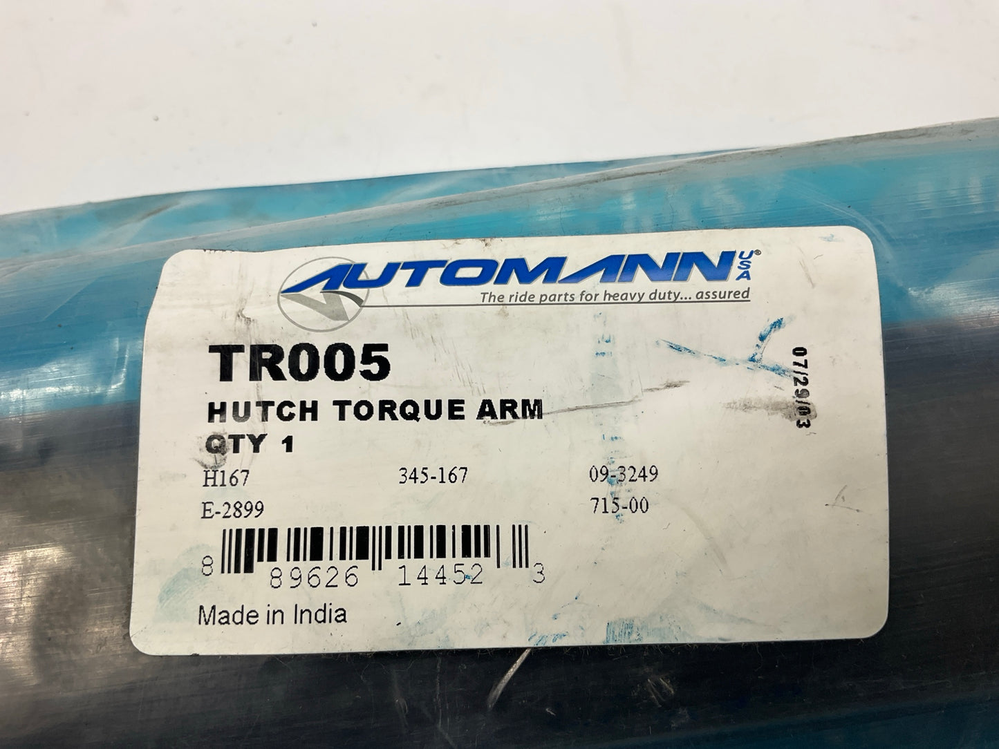 Automann TR005B Fixed Torque Arm Rod, Rigid Replaces EUCLID E2899, 19.25'' C To C