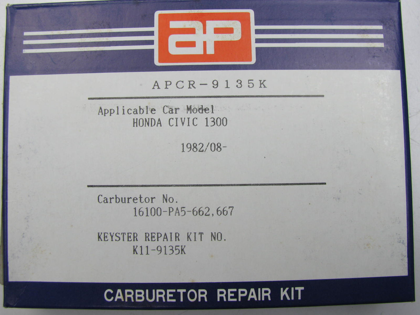 APCR-9135K Carburetor Rebuild Kit - 1982-1983 HONDA CIVIC 1.3L