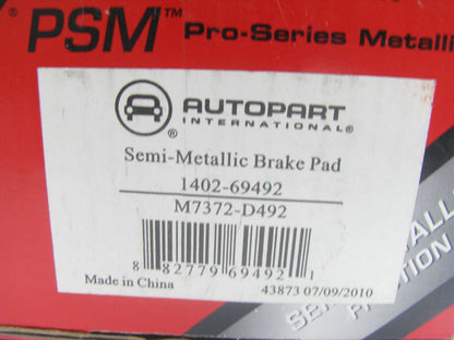 Autopart International 1402-69492 Front Disc Brake Pad Set - Semi-Metallic