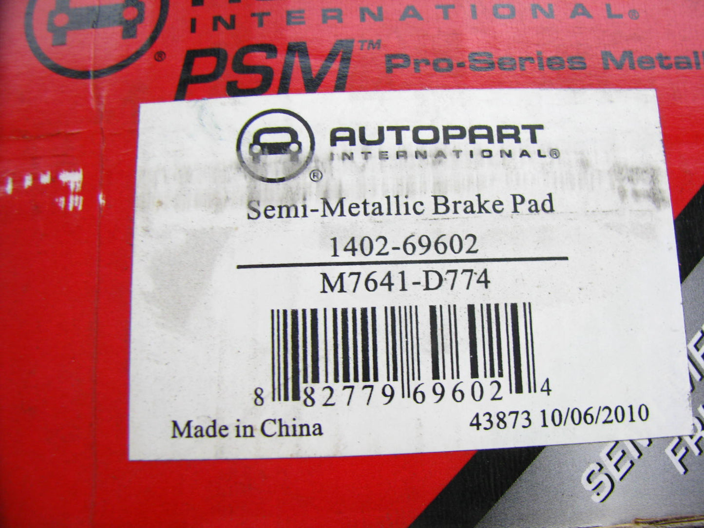 A.I. 1402-69602 Semi-Metallic Front Disc Brake Pad Set For 1998-02 Kia Sportage