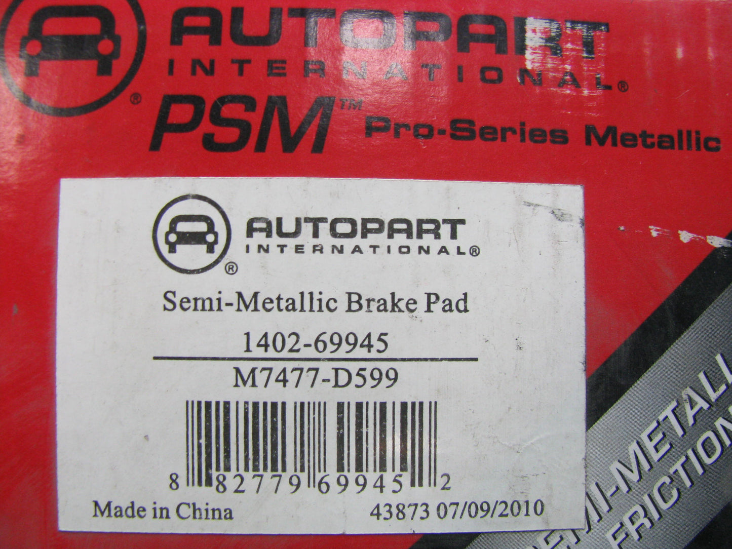 Autopart International 1402-69945 Rear Disc Brake Pad Set - Semi-Metallic