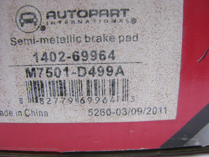 Autopart International 1402-69964 Front Disc Brake Pads - Semi-Metallic