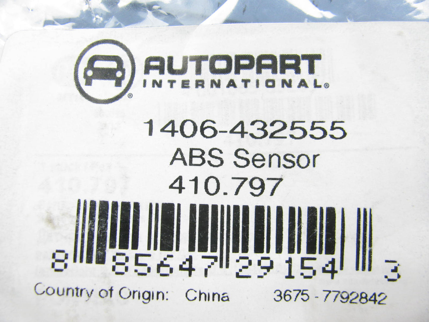 Autopart 1406-432555 ABS Wheel Speed Sensor - Front Right