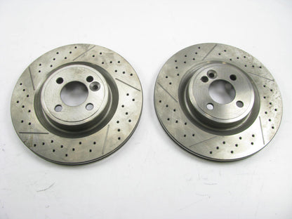 RH & LH Drilled 294mm Slotted Brake Rotors Front For 09-10 Mini Cooper Works
