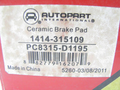 Autopart 1414-315109 Front Ceramic Disc Brake Pads For 2006-2007 Suzuki Aerio