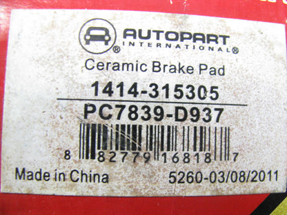 Autopart 1414-315305 Front Ceramic Brake Pads For 2002-2005 Suzuki Aerio