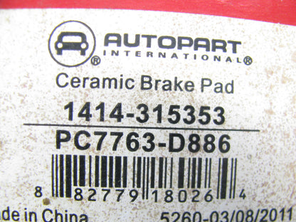 Autopart 1414-315353 Rear Ceramic Disc Brake Pads 01-07 Ford Focus, 14-17 Fiesta
