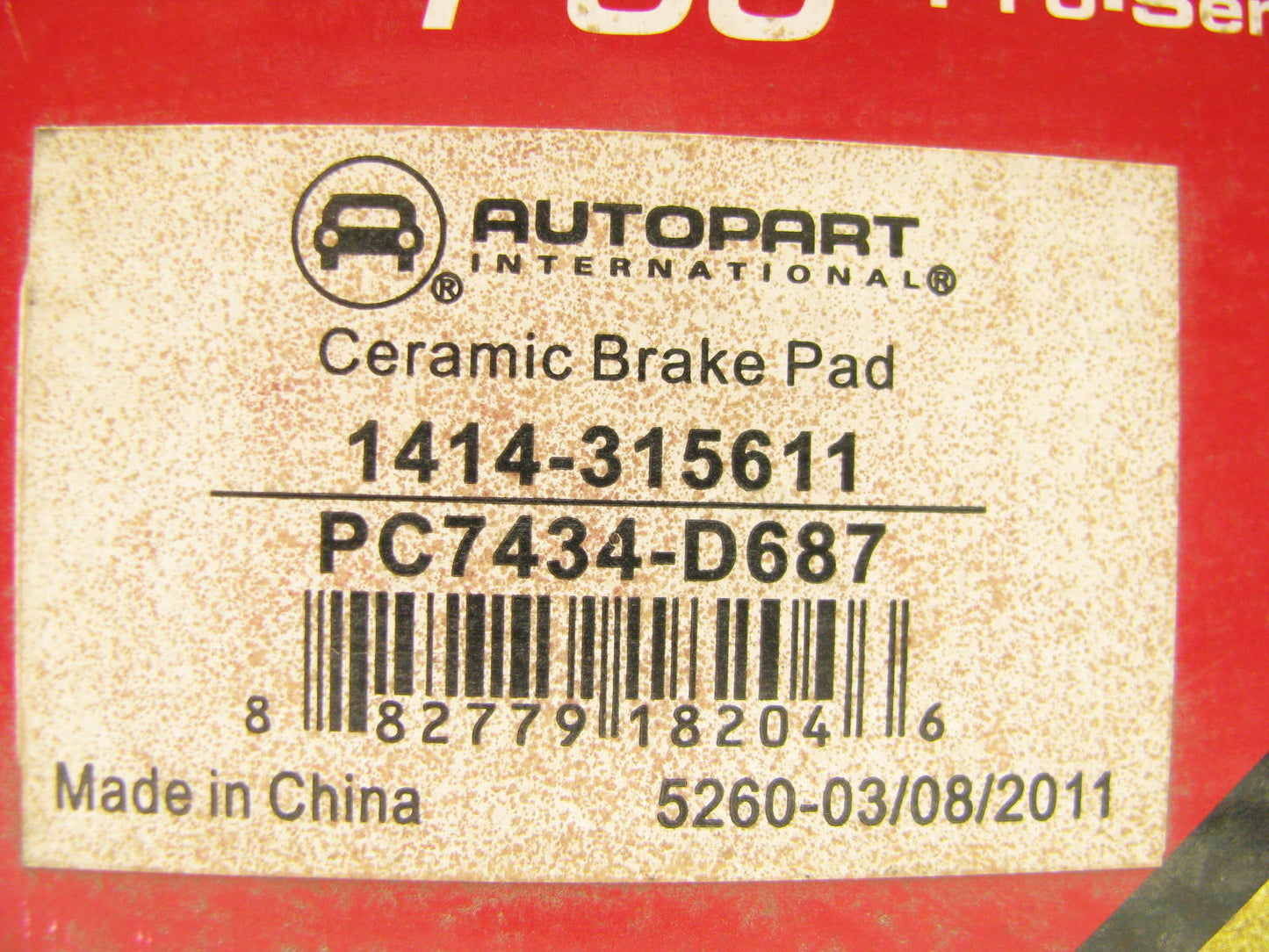 Autopart International 1414-315611 Ceramic Disc Brake Pads - Front