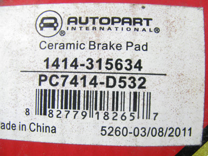 Autopart International 1414-315634 Ceramic Disc Brake Pads - Rear