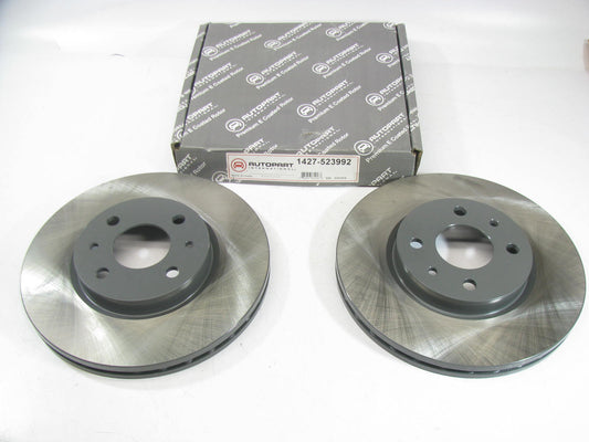 (2) Autopart 1427-523992 Front E-Coated Disc Brake Rotor For 2012-2017 Fiat 500