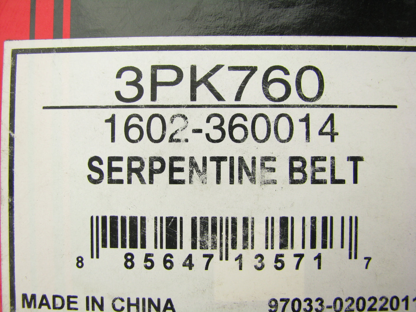 Autopart International 1602-360014 Serpentine Belt - 0.42'' X 30.00'' - 3 Ribs