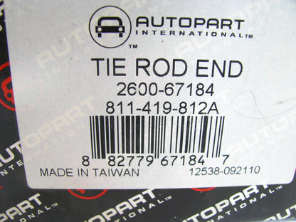 Autopart International 2600-67184 Steering Tie Rod End - Front Outer