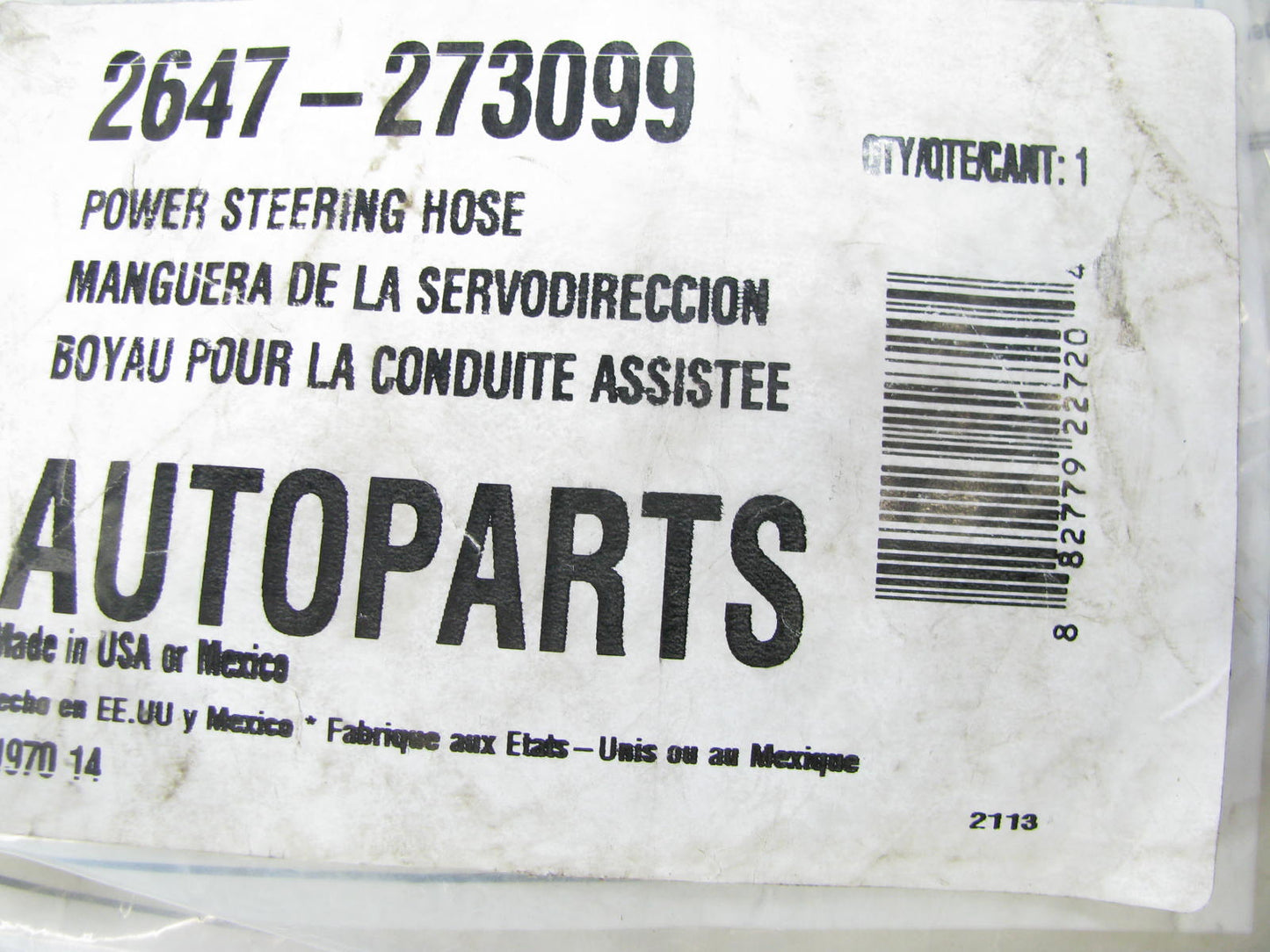 Autopart International 2647-273099 Power Steering Pressure Hose 1996-06 Taurus