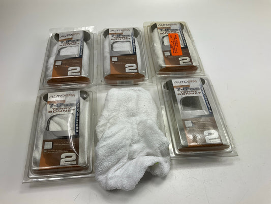 5 Packs - Carrand 40401AS AutoSpa 7-8'' Cotton Terry Bonnet - 2 / Pack