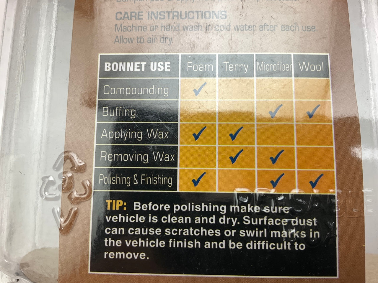 Autospa 40409AS 5'' To 6'' Washable Foam Polishing Bonnet