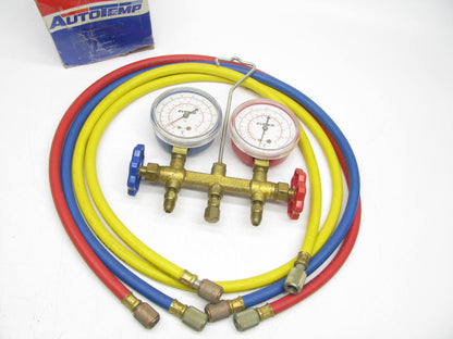 Autotemp A9534 A/C Manifold Gauge Set W/ Color Hose