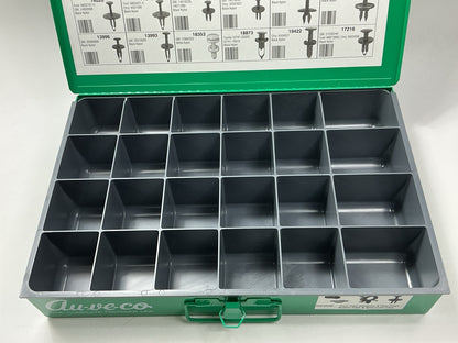 Auveco 1-924 24-Compartment Large Steel Parts Drawer Light Green 18''x12''x3''