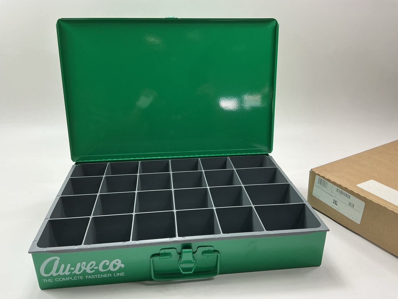 Auveco 1-924B 24-Compartment Large Metal Parts Drawer, Light Green, Steel, USA