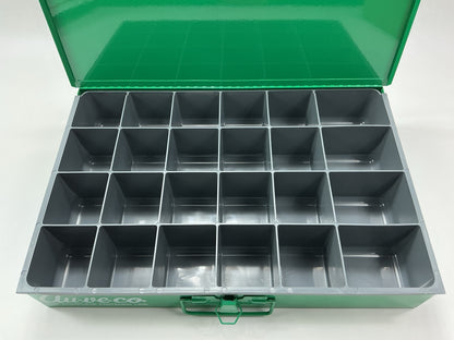 Auveco 1-924B 24-Compartment Large Metal Parts Drawer, Light Green, Steel, USA