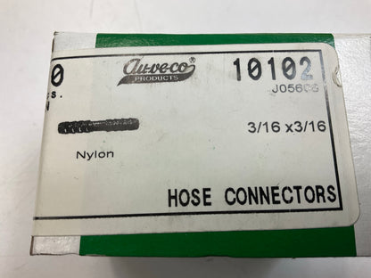 (10) Auveco 10102 Straight Nylon Hose Connectors 3/16'' X 3/16''