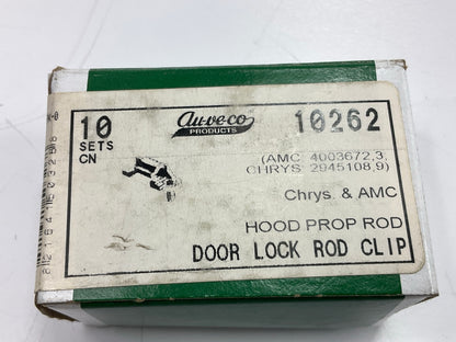 (10) Auveco 10262 Oor Lock Rod Hood Latch Locking Push Clip
