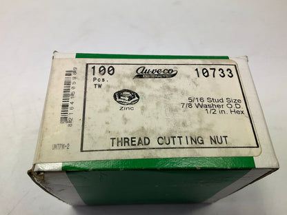 Auveco 10733 Thread Cutting Nut 5/16'' Stud Size - Zinc Plated Qty 100