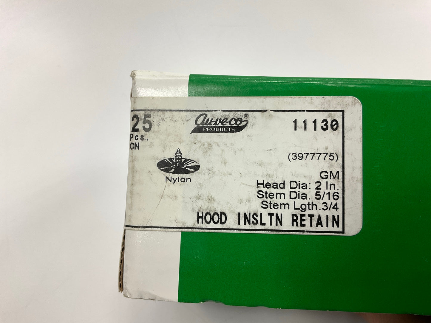 Auveco 11130 Hood Insulation Retainer Gm 1964-Up Qty 25