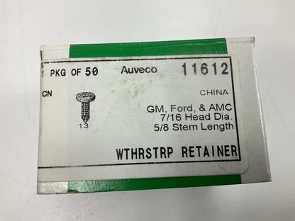 Auveco 11612 Weatherstrip Clip Retainer 7/16'' Head, 5/8'' Stem Length Qty 50