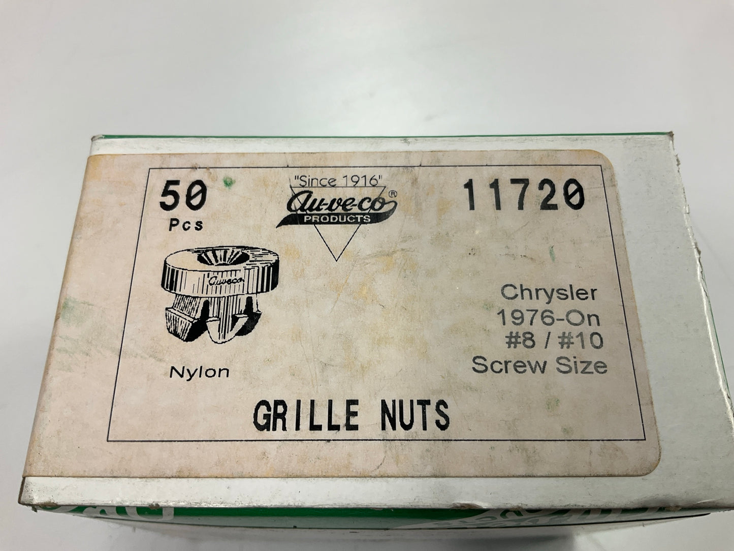 Auveco 11720 Grille Nut #8 Or #10 Screw Size Qty 50