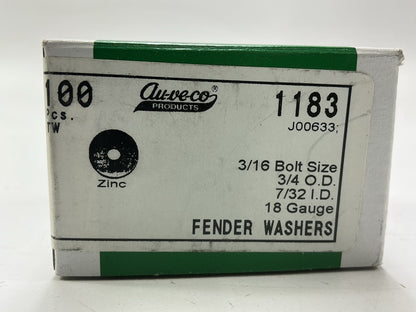 Auveco 1183 Fender Washer, 3/4'' OD, 7/32'' ID, For 3/16'' Bolt, Qty 100