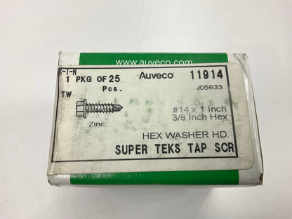 Auveco 11914 Self Tapping Screws Pack Of 25 #14 X 1''