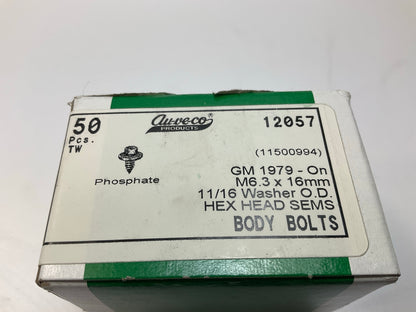 Auveco 12057 6.3-1.81 X 16mm Hex Head Sems Screws Qty 50