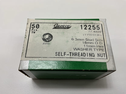 Auveco 12255 Thread Cutting Nuts 6.3mm Stud Size Qty 50