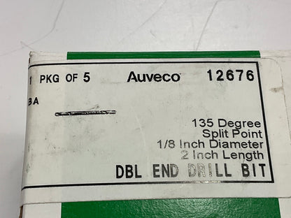 (5) Auveco 12676 1/8'' X 2'' Double Ended Drill Bit, 135 Degree Split Point