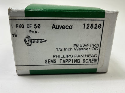 Auveco 12820 Phillips Pan Head Tapping Screws #8 X 3/4'', 1/2'' Washer, 50 Pcs