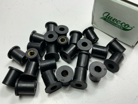Auveco 13004 Well Nut 1/4''-20 Thread, 0.625'' Head, 0.5'' Hole, 0.641'' Lgth Qty 25