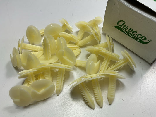Auveco 13461 Trim Panel Retainer, White Nylon, Double Head Qty 25