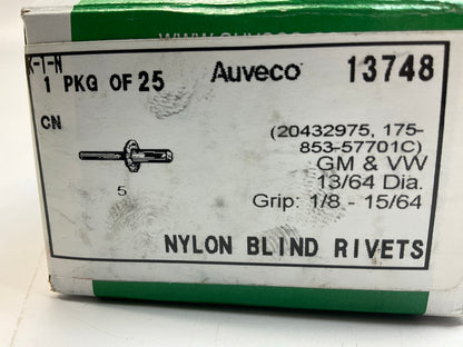 Auveco 13748 Nylon Rivet 13/64'' Hole Diameter 1-7/8'' Length. Qty 25