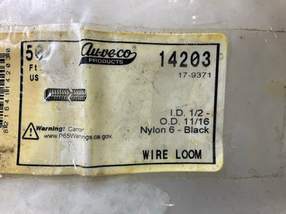 Auveco 14203 Split Flexible Loom 1/2'' I.D. 11/16'' O.D. 50' Length