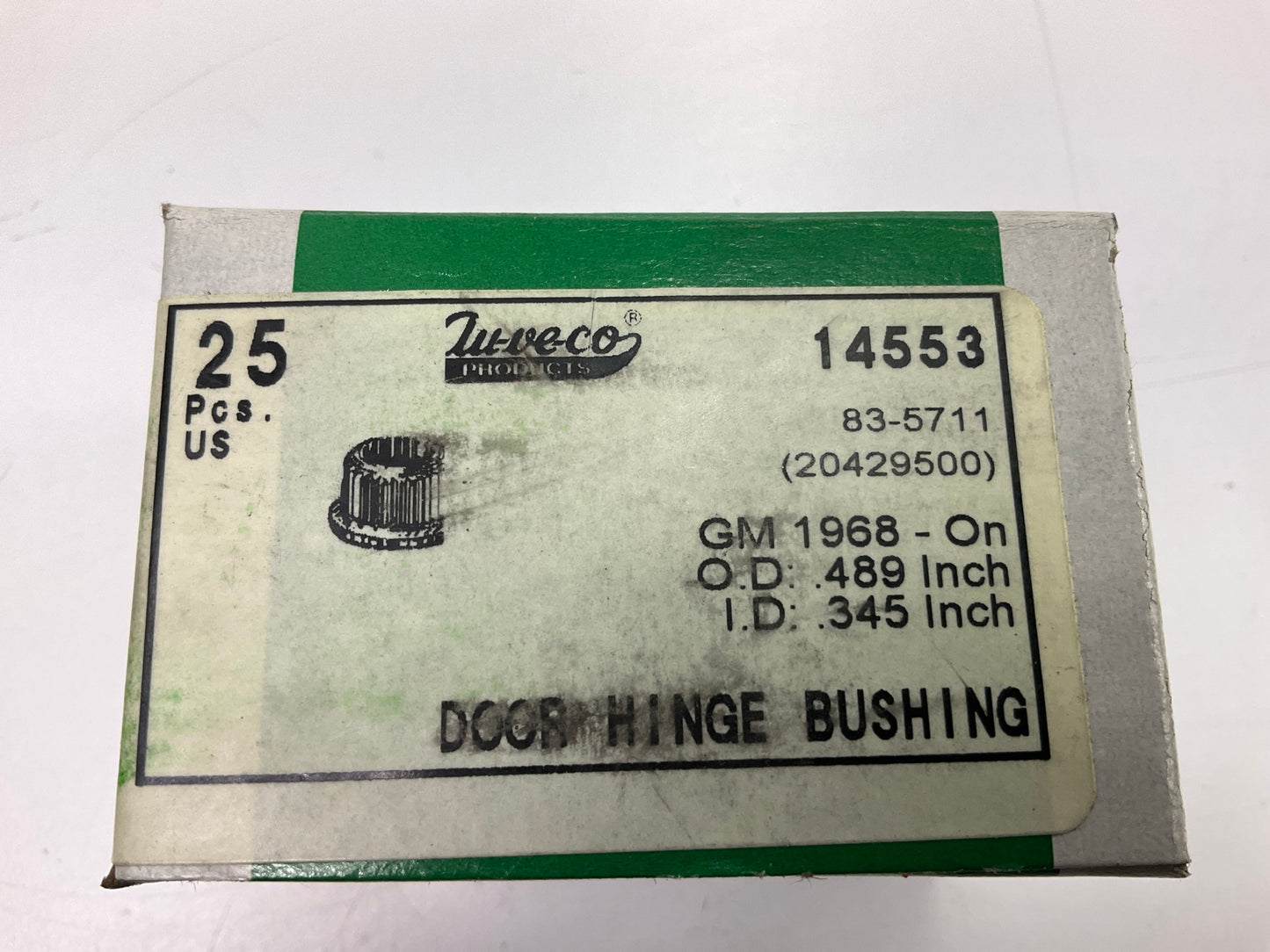 Auveco 14553 Door Hinge Bushing, 31/64'' OD, 11/32'' ID Qty 25