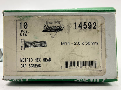 (10) Auveco 14592 Netric Hex Head Cap Screw M14 - 2.0 X 50mm